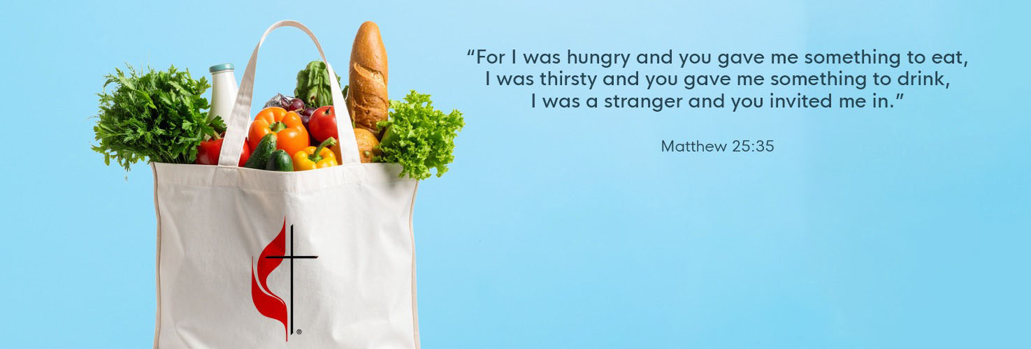 Grocery bag filled with food